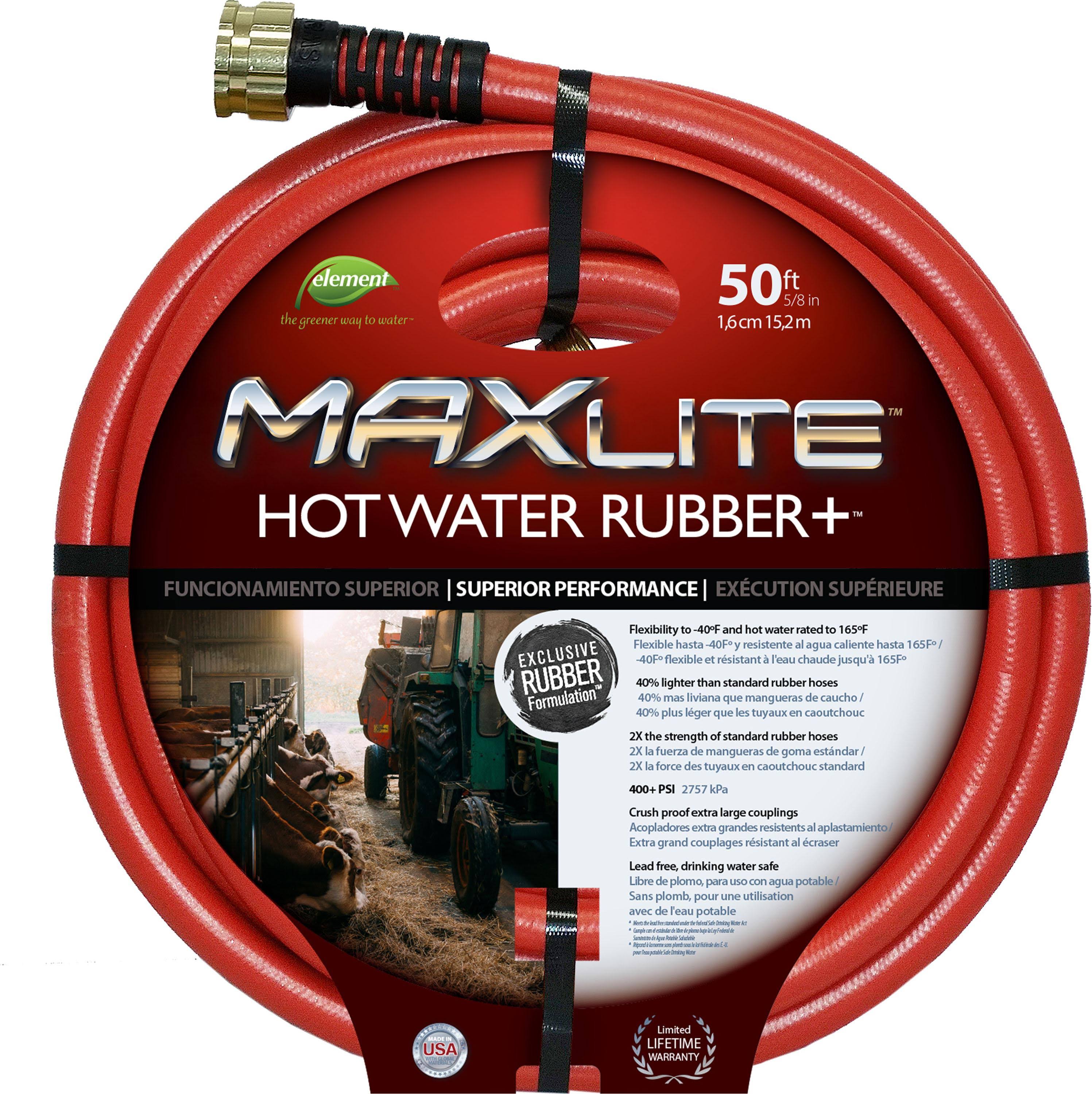 Swan Element Maxlite Hot Water Hose, 5/8in x 50ft - Red