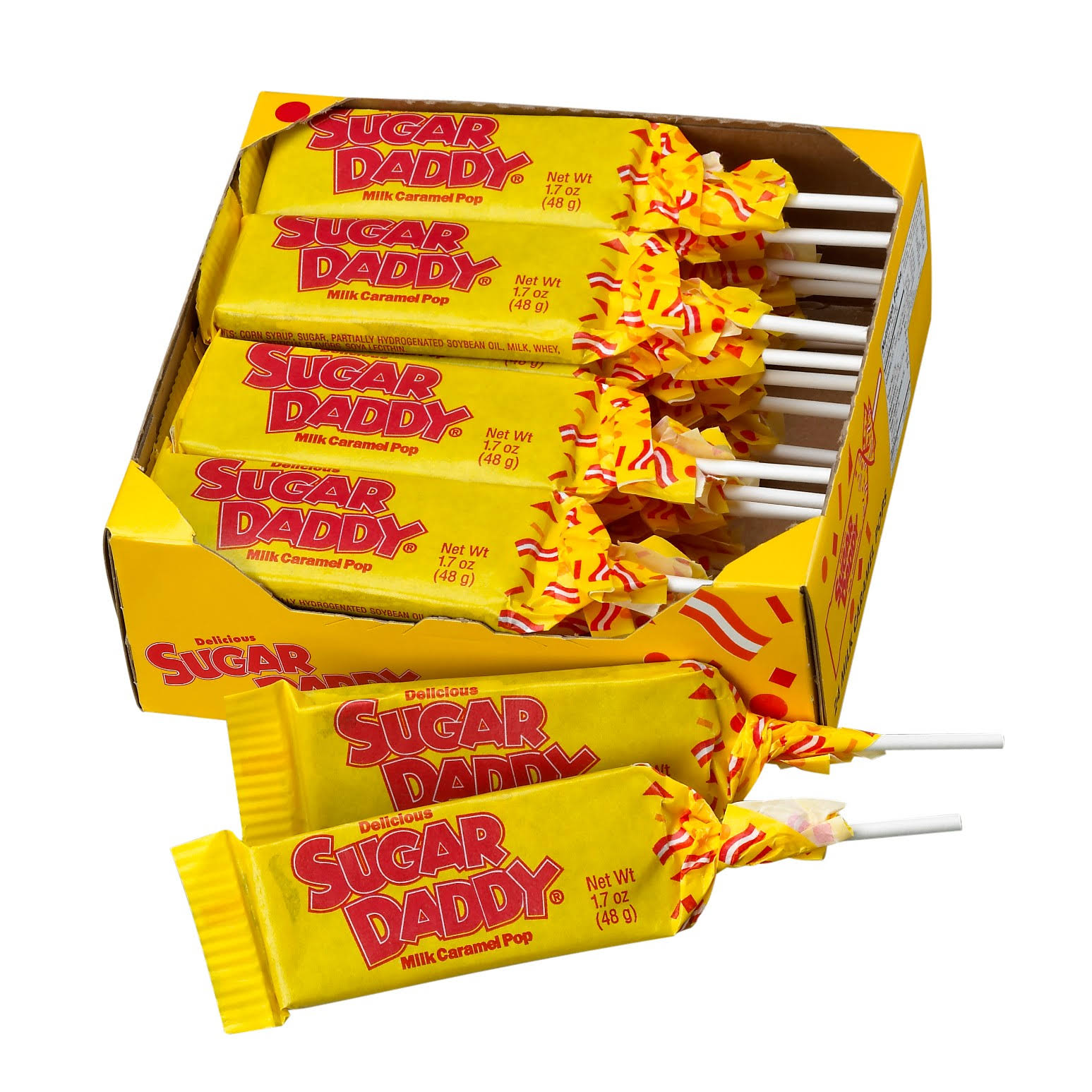 Charms Sugar Daddy Milk Cramel Lollipops - 24 Pops
