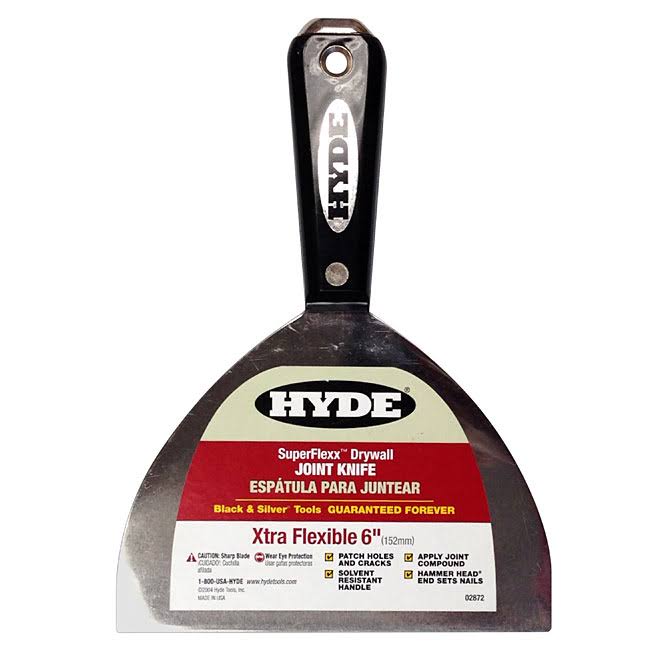 Hyde Tools 02872 SuperFlexx Hammer Head Joint Knife - Black and Silver, 6"