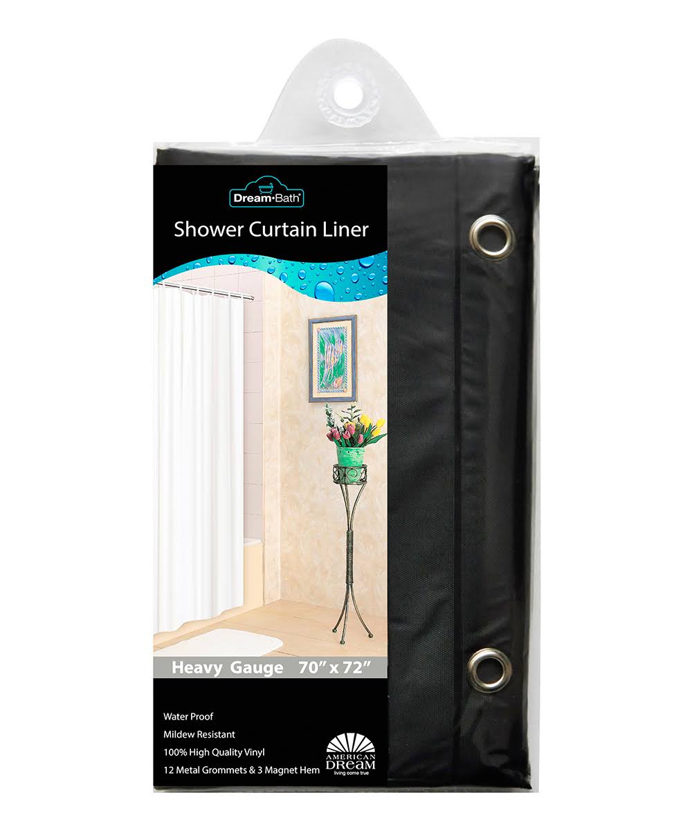 Black PVC Shower Curtain Liner