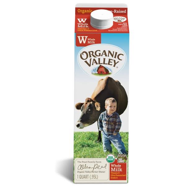 Organic Valley Whole Milk, Ultra Pasteurized - 32 fl oz carton