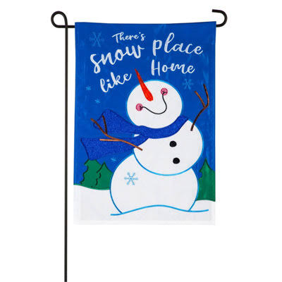 Evergreen Enterprises, Inc There's Snow Place Like Home 2-Sided Nylon 15 x 9 Garden Flag blue