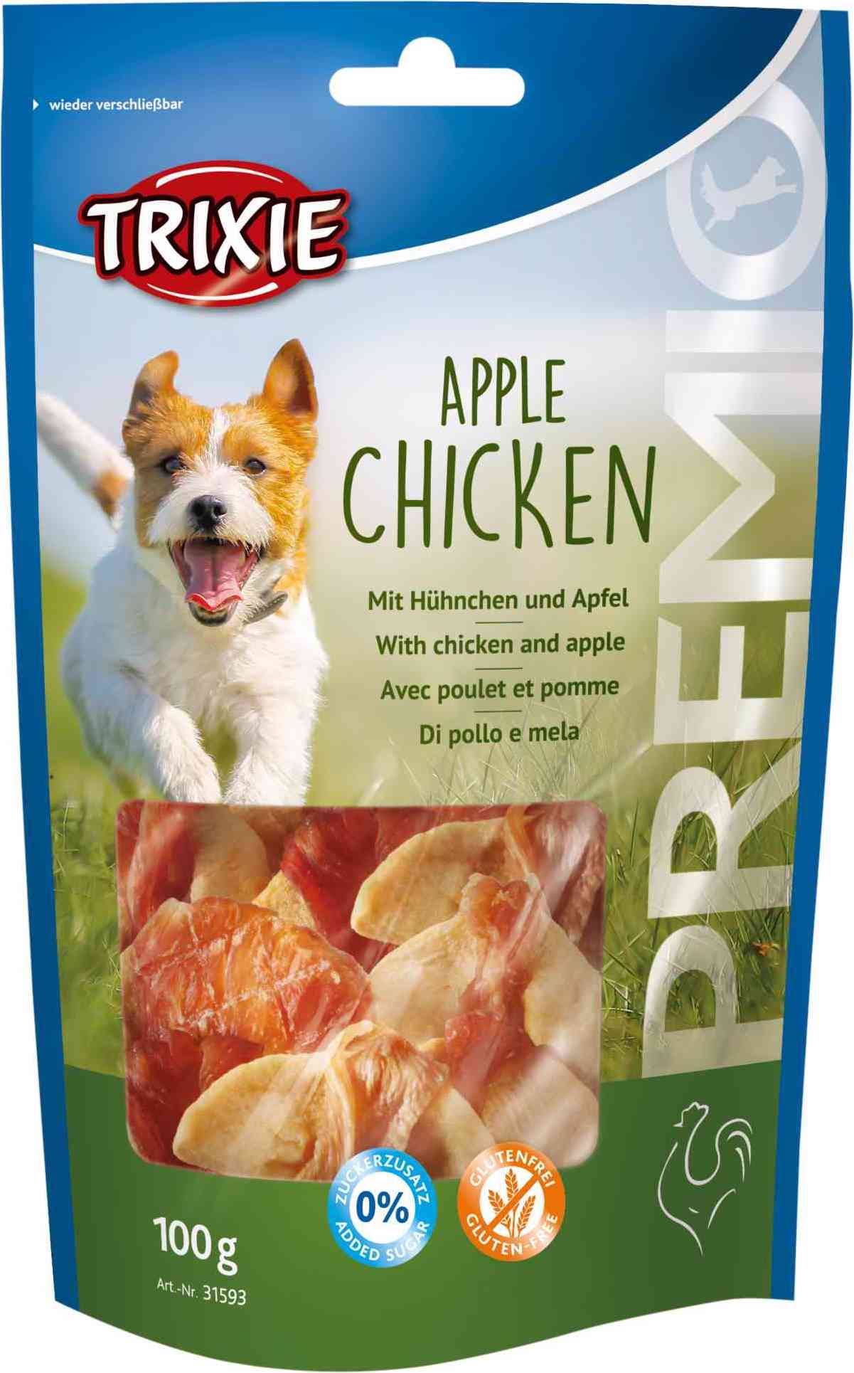 Trixie Premio Dog Treat - Apple Chicken, 100g