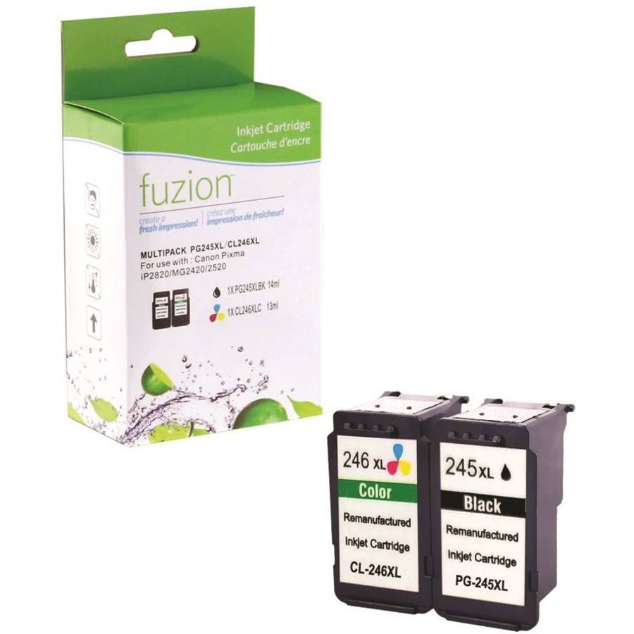 Fuzion Remanufactured Ink Cartridge - Alternative for Canon PG245XL, CL246XL - Black, Cyan, Magenta, Yellow