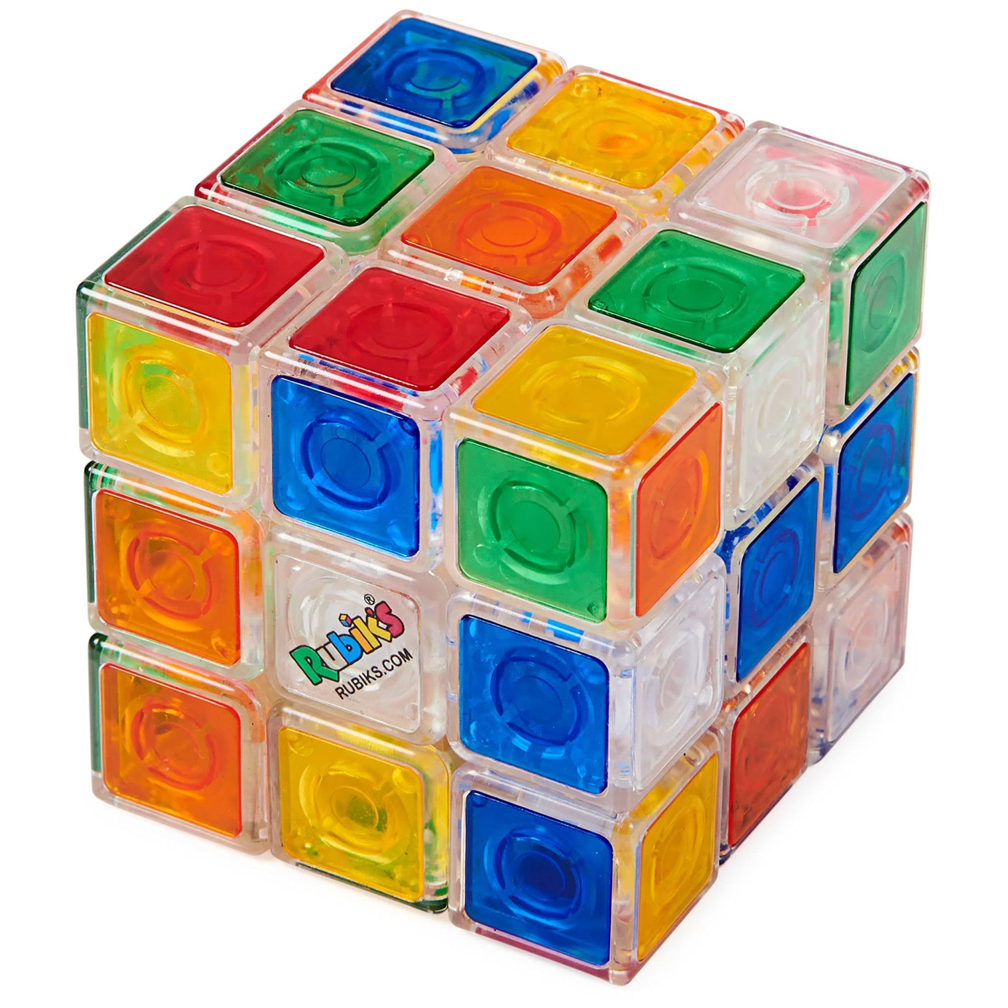 Rubik’s Crystal, New Transparent 3x3 Cube Classic Color-Matching Problem-Solving Brain Teaser Puzzle Game Toy, for Kids and Adults Aged 8 and Up