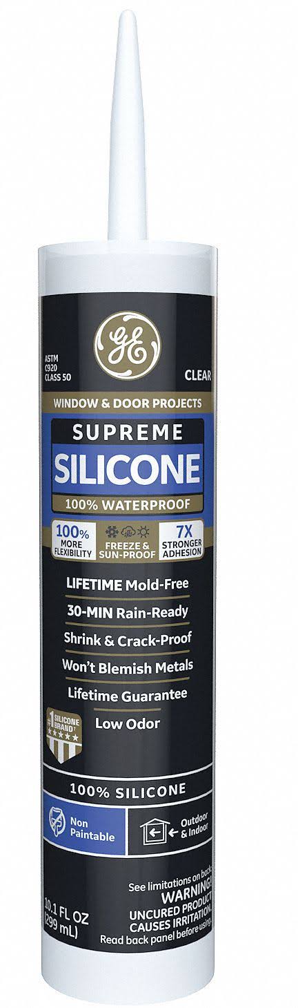 GE Supreme Silicone - Window & Door Caulk, White, 10.1oz