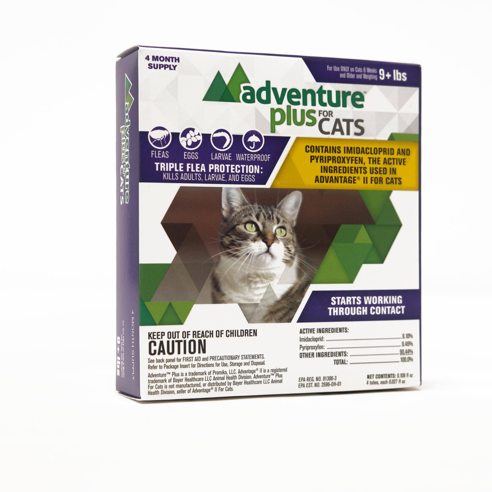 Adventure Plus Cat Flea Protectant - 4pk, 9lbs