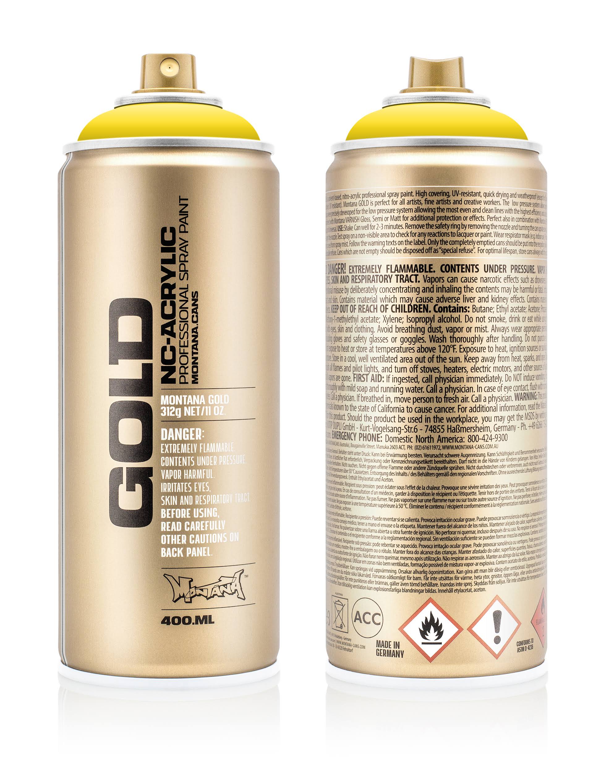Montana Gold Spray Paint - Shock Yellow Light, 400ml