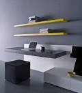 Office & Workspace: Stylish Gray Home Offices With Minimalist Wall ...