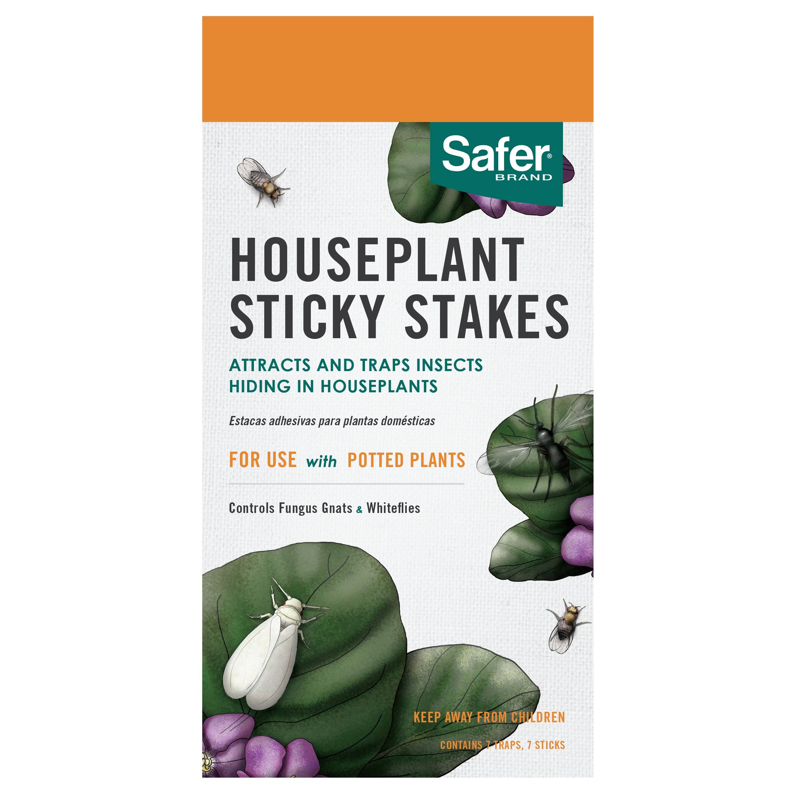 Safer Brand 5025 Houseplant Sticky Stakes Insect Trap - 7 Count