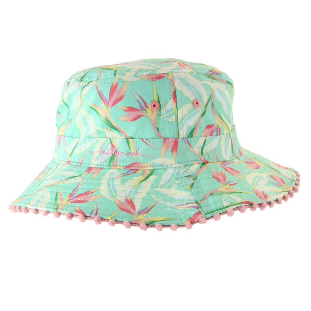 Millymook Girls Bucket Hat - Harmony Mint, Small, 2 to 5 Years