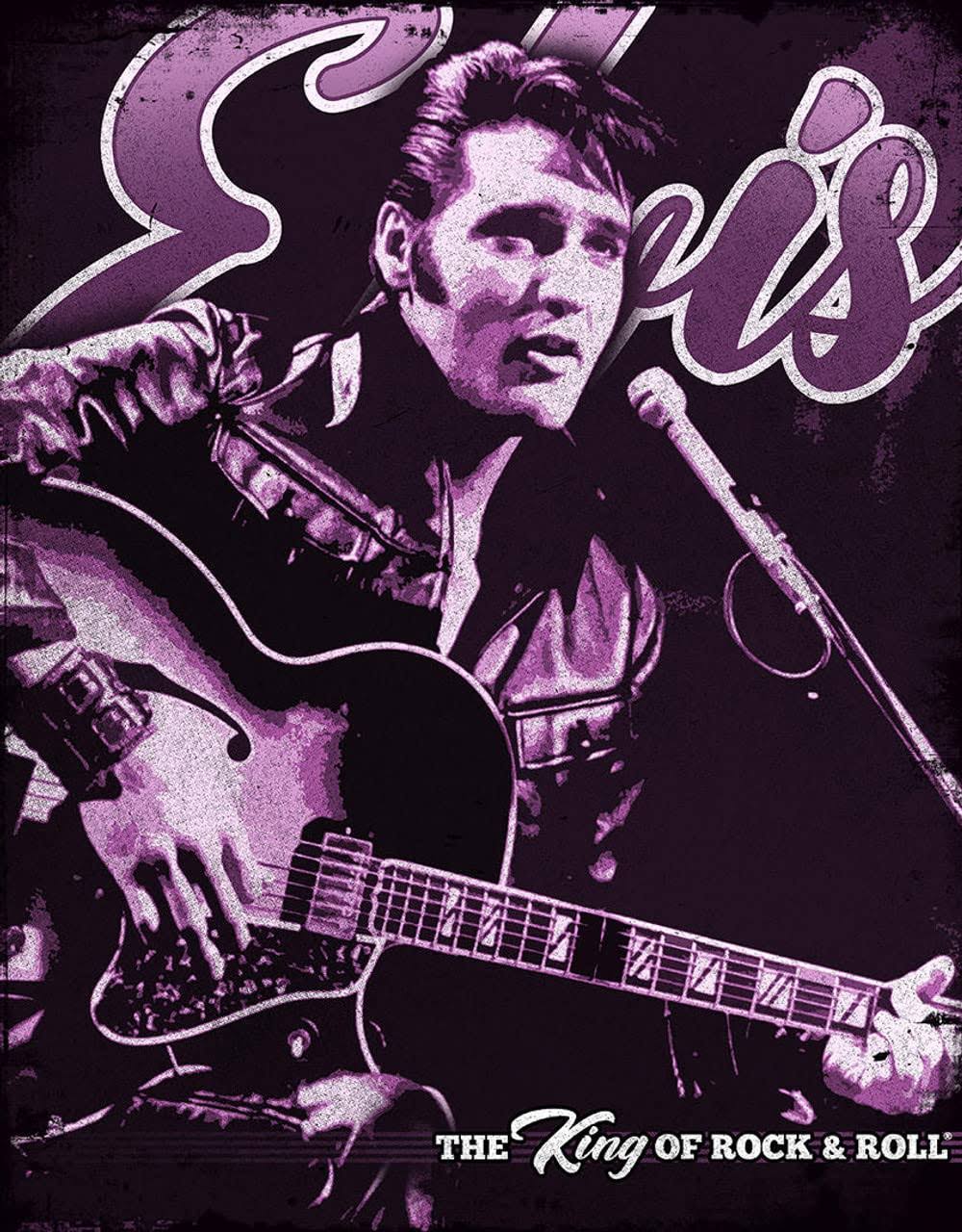 Elvis Purple Metal Wall Sign - 12.5"x 16"