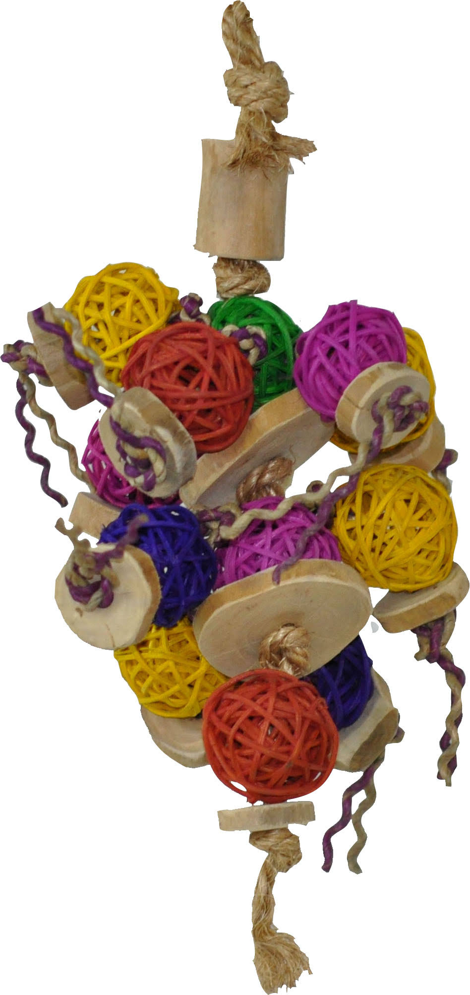 A&E Cage Company HB46540 Java Wood Ball Thing Assorted Bird Toy, X-Small