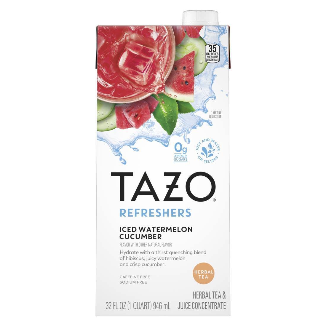 Tazo Tea Refreshers Iced Herbal Tea & Juice Mix Watermelon Cucumber