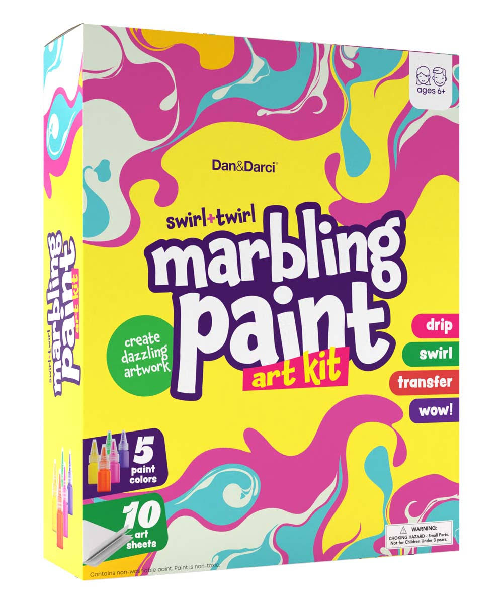 Dan & Darci Marbling Paint Art Kit For Kids - Arts and Crafts For Girls & Boys Ages 6-12 - Craft Kits Art Set - Best Tween Paint Gift