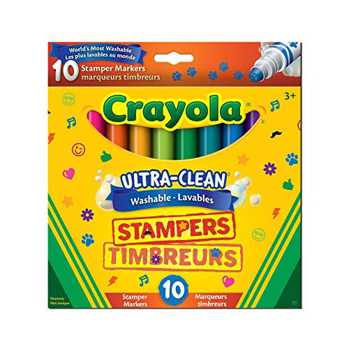 Crayola Ultra Clean Washable Stampers Markers - 10pcs