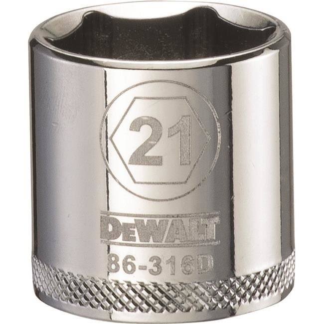 Stanley Tools DeWalt Socket - 3/8" Drive, 6 Point, 21mm