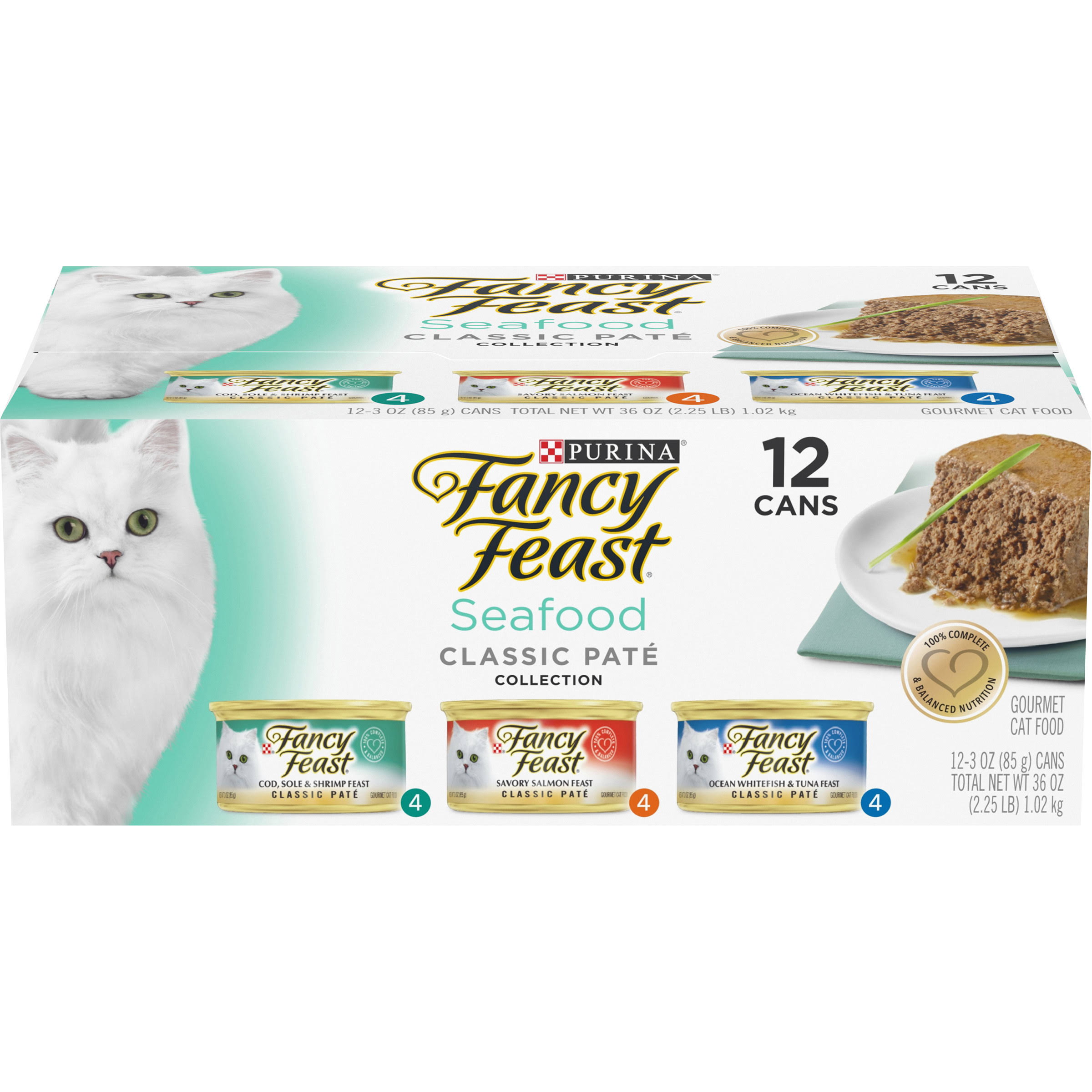 Purina Fancy Feast Classic Seafood Variety Cat Food - 3oz, 12 Cans