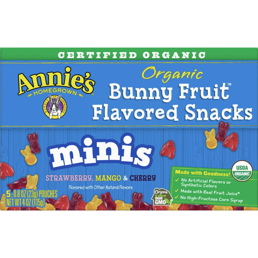 Annies Homegrown Annie's Organic Mini Bunny Fruit Snacks 5 Count - Case of 10 -
