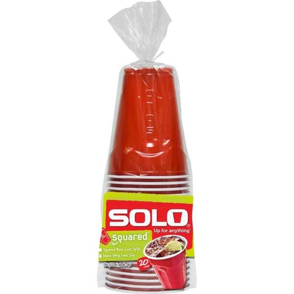 Solo Squared Plastic Cups - 18oz, Pack of 24