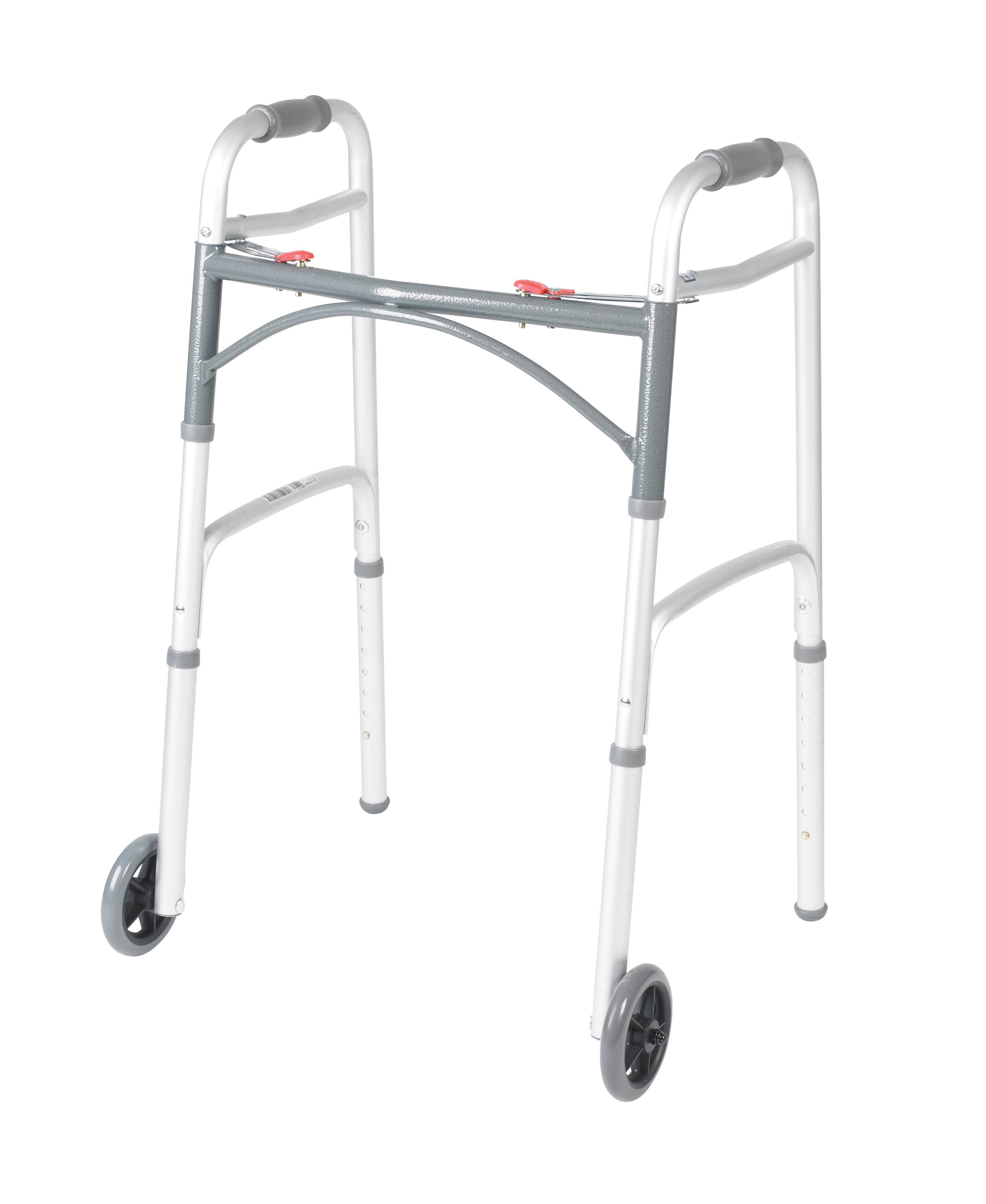 Drive Deluxe Two Button Folding Walker Adult