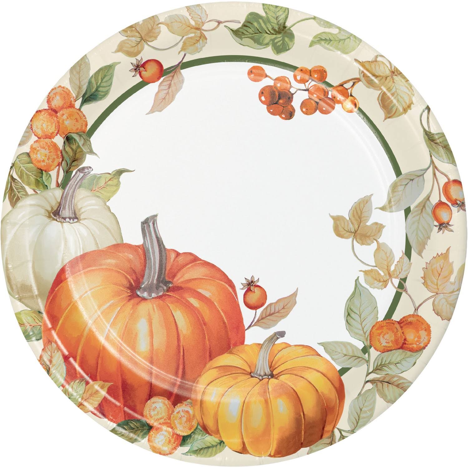 Party Creations Plates Pumpkin Harvest - 9 in