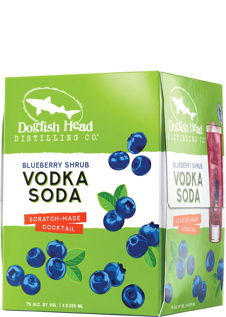Dogfish Head Beer, Blueberry Shrub Vodka Soda, 4 Pack - 4 x 355 ml