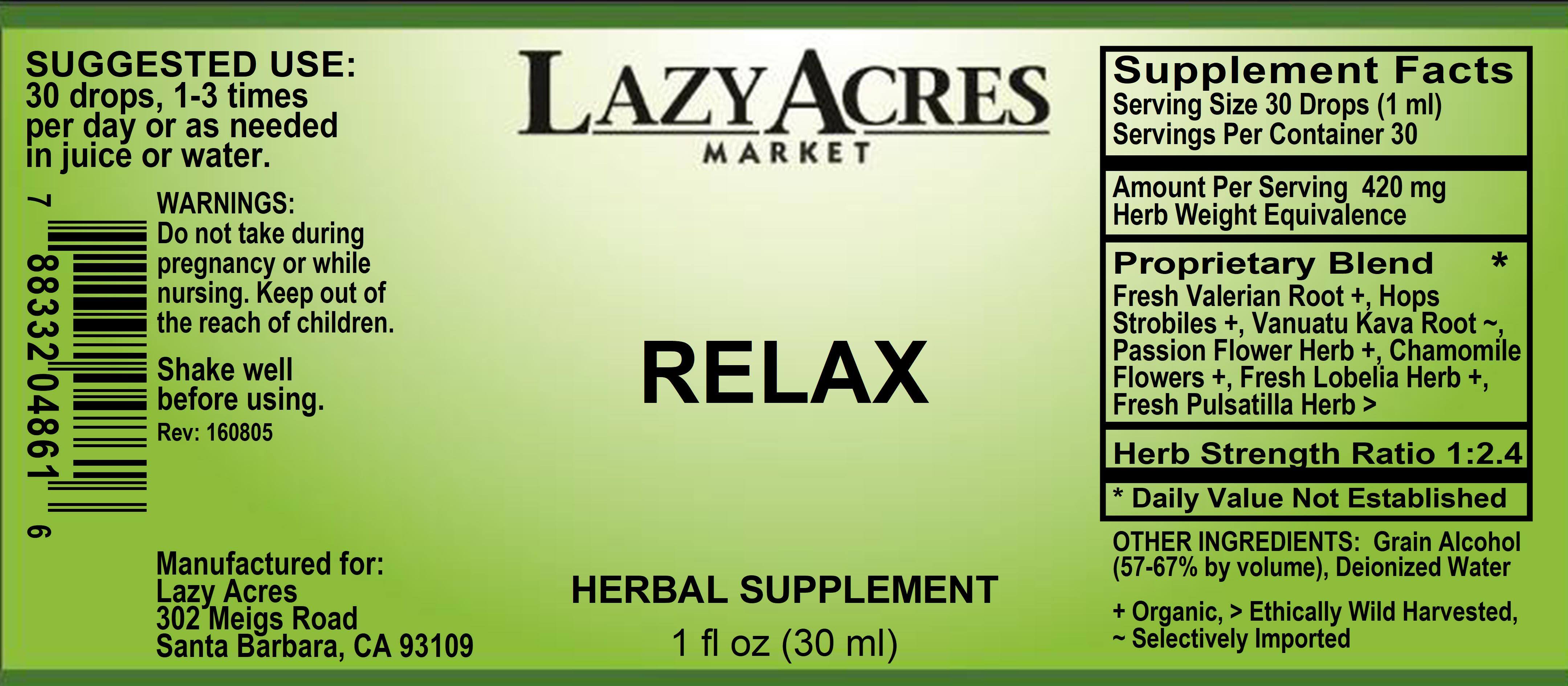 Relax Herbal Supplement Drops