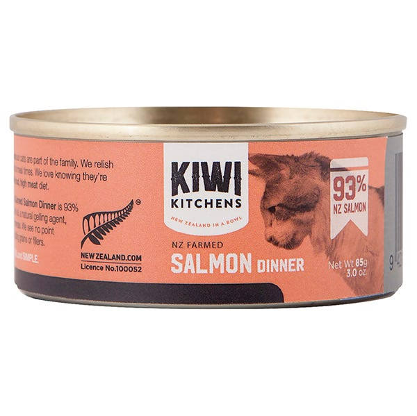 Kiwi Kitchens NZ Farmed Salmon Dinner Canned Wet Food for Cats - Individual 3 oz.
