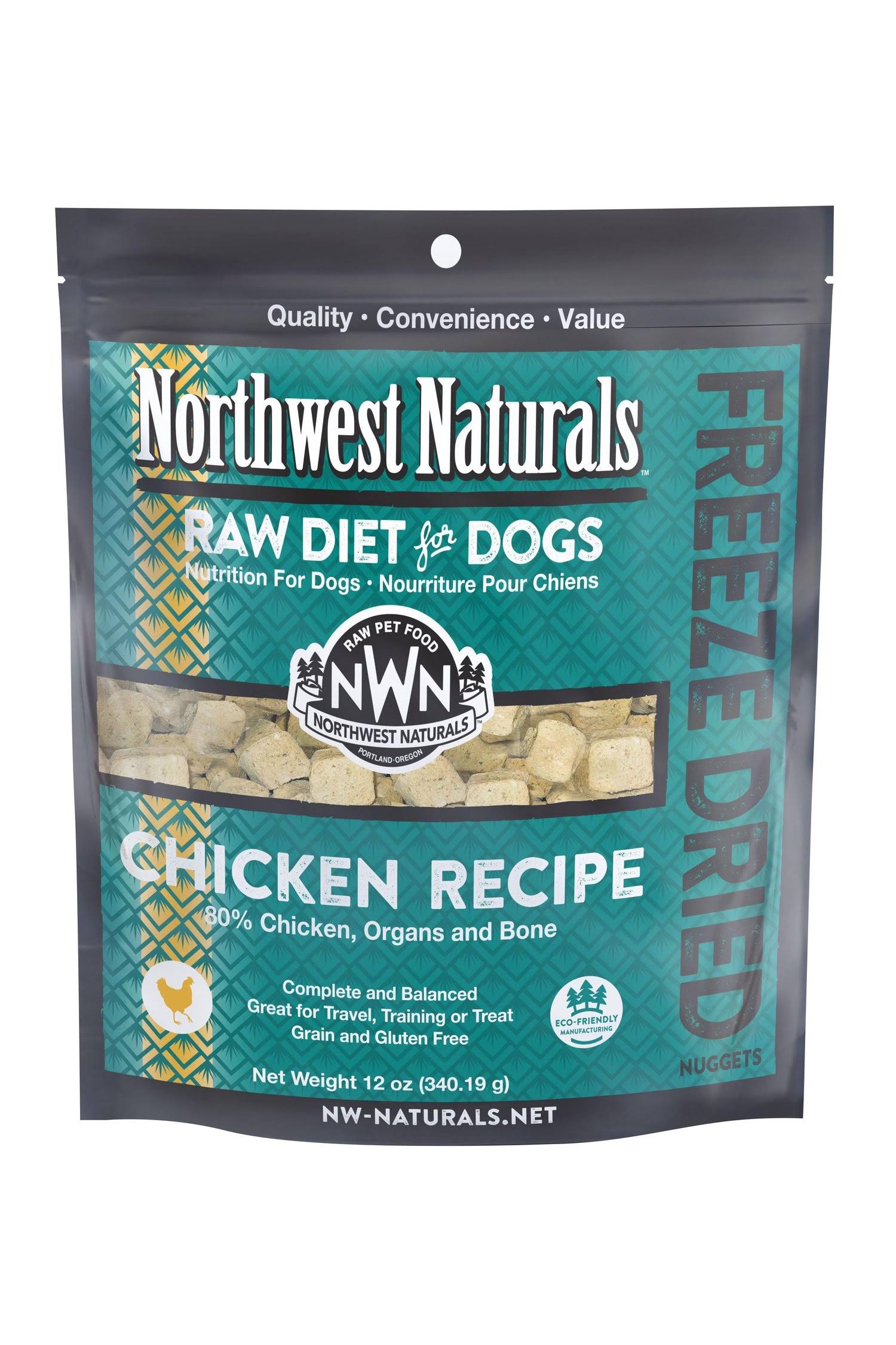 Northwest Naturals Chicken Freeze-Dried Nuggets Raw Dog Food 12oz