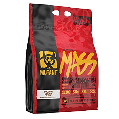 Mutant Mass Weight Gainer Protein Powder – Build Muscle Size And Strength With 1100 Calories – 56 G Protein – 26.1 G EAAs – 12.2 G Of BCAAs – 15 Lbs