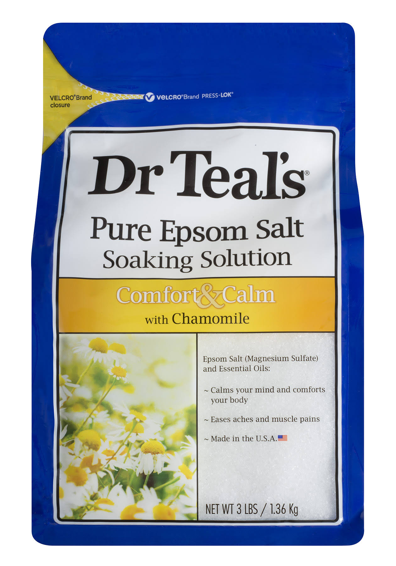 Dr Teal's Pure Epsom Salt Soaking Solution - Comfort & Calm with Chamomile, 3lb