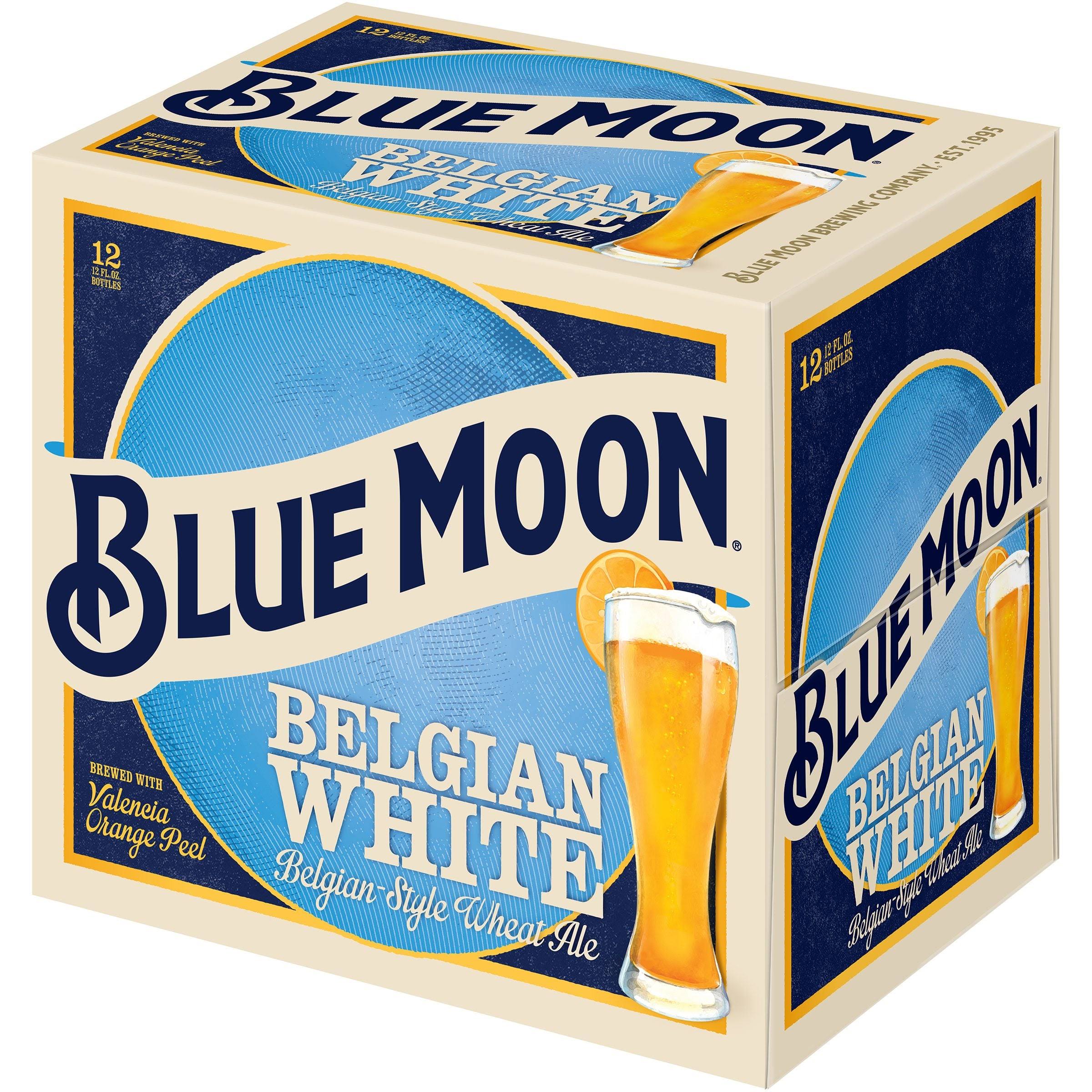 Blue Moon Beer, Belgian White - 12 pack, 12 fl oz bottles