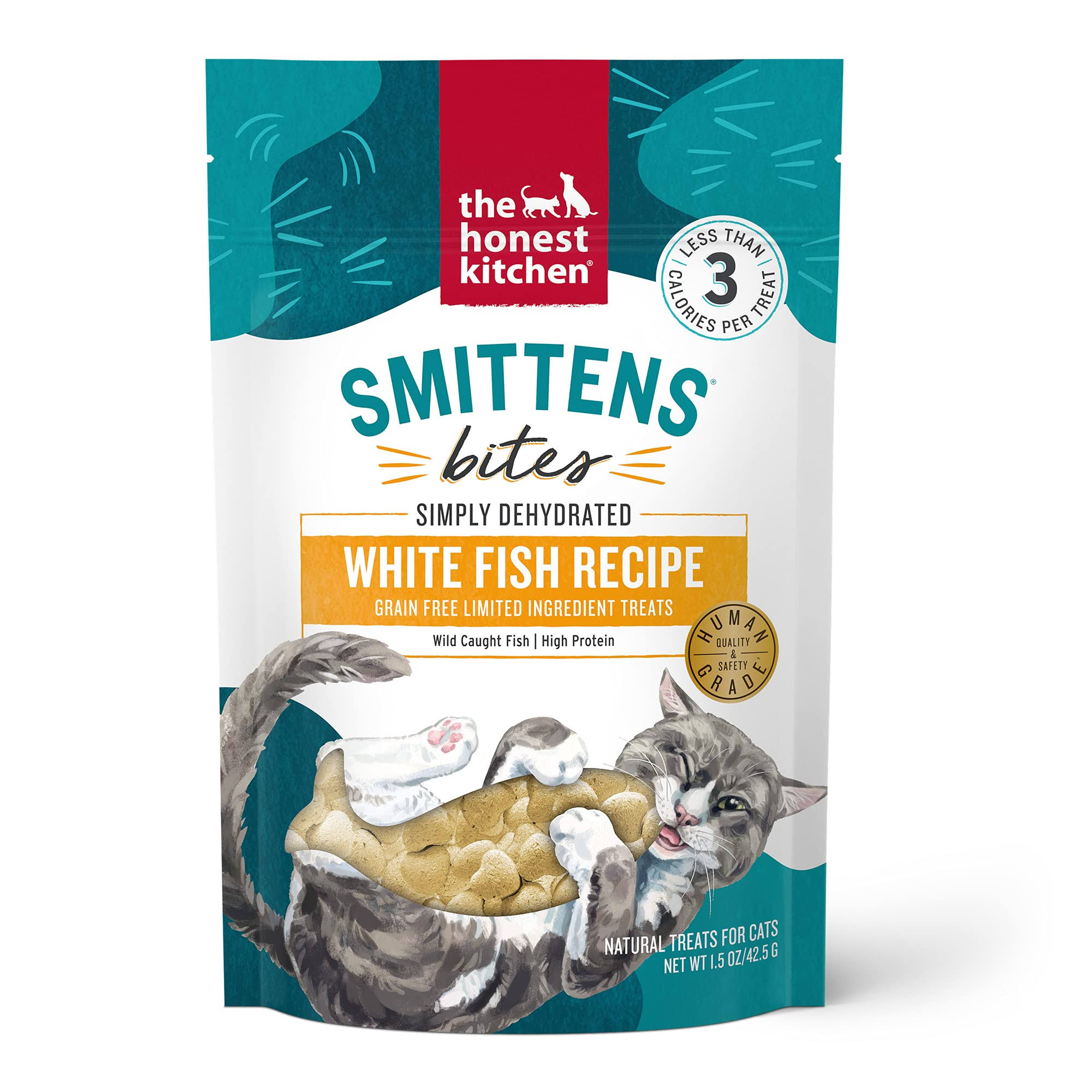 The Honest Kitchen Smittens Bites White Fish Cat Treats, 1.5-oz