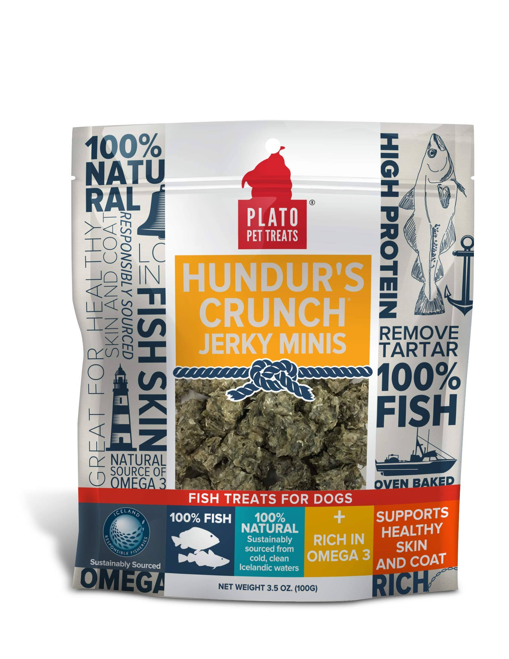 Plato Hundur's Crunch Fish Dog Treats - 100g