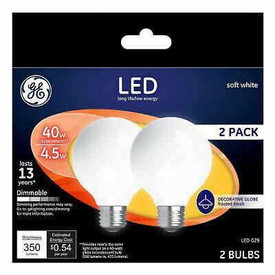 Ge2PK 4.5W LED G25 Bulb, GE, 24954