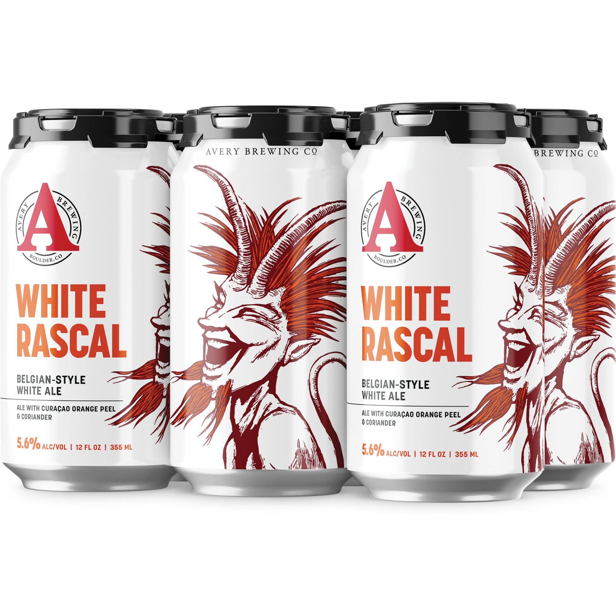 Avery White Rascal Beer - 6 pack, 12 fl oz cans