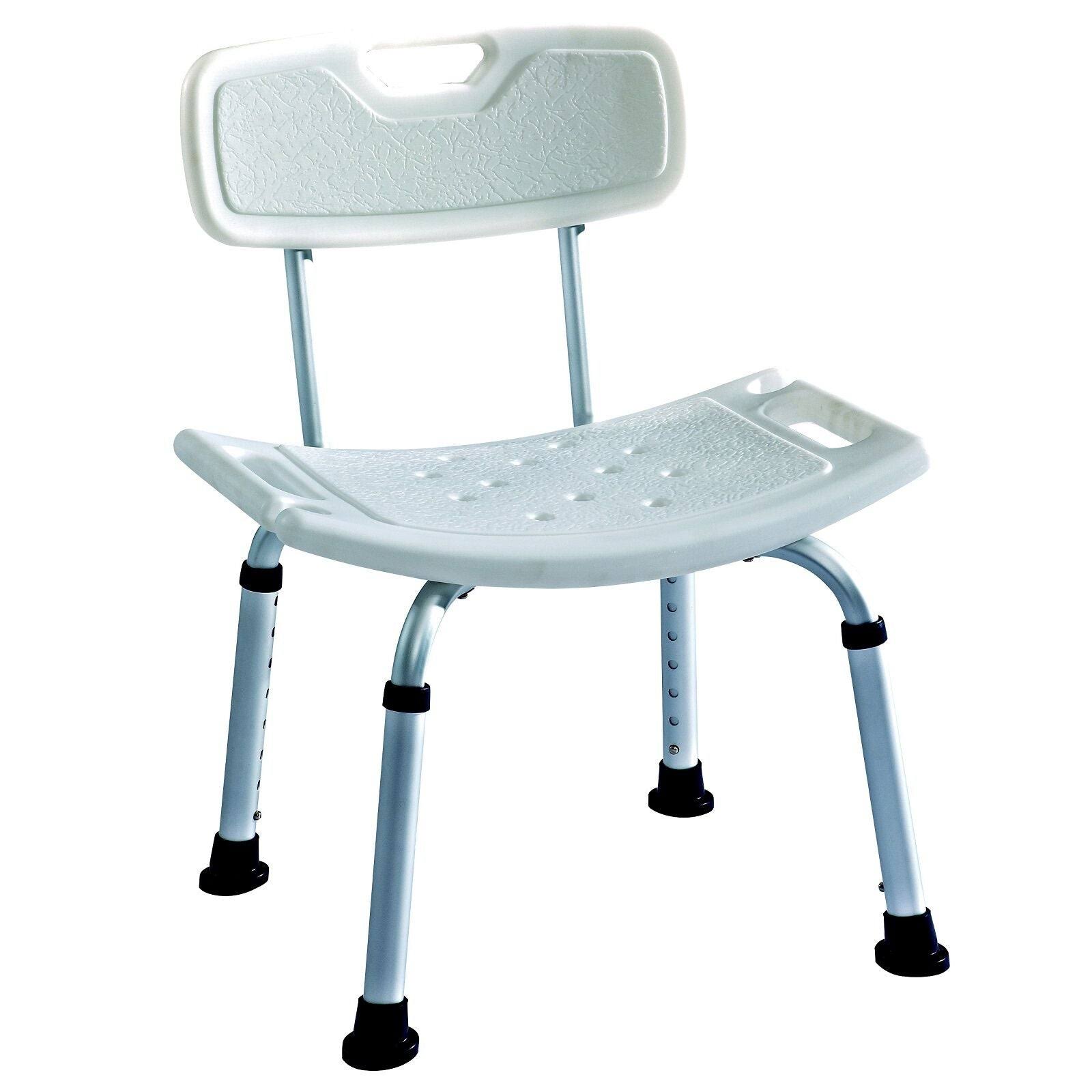 Drive Medical Plastic Freestanding Shower Seat - Gray, with Back Rest