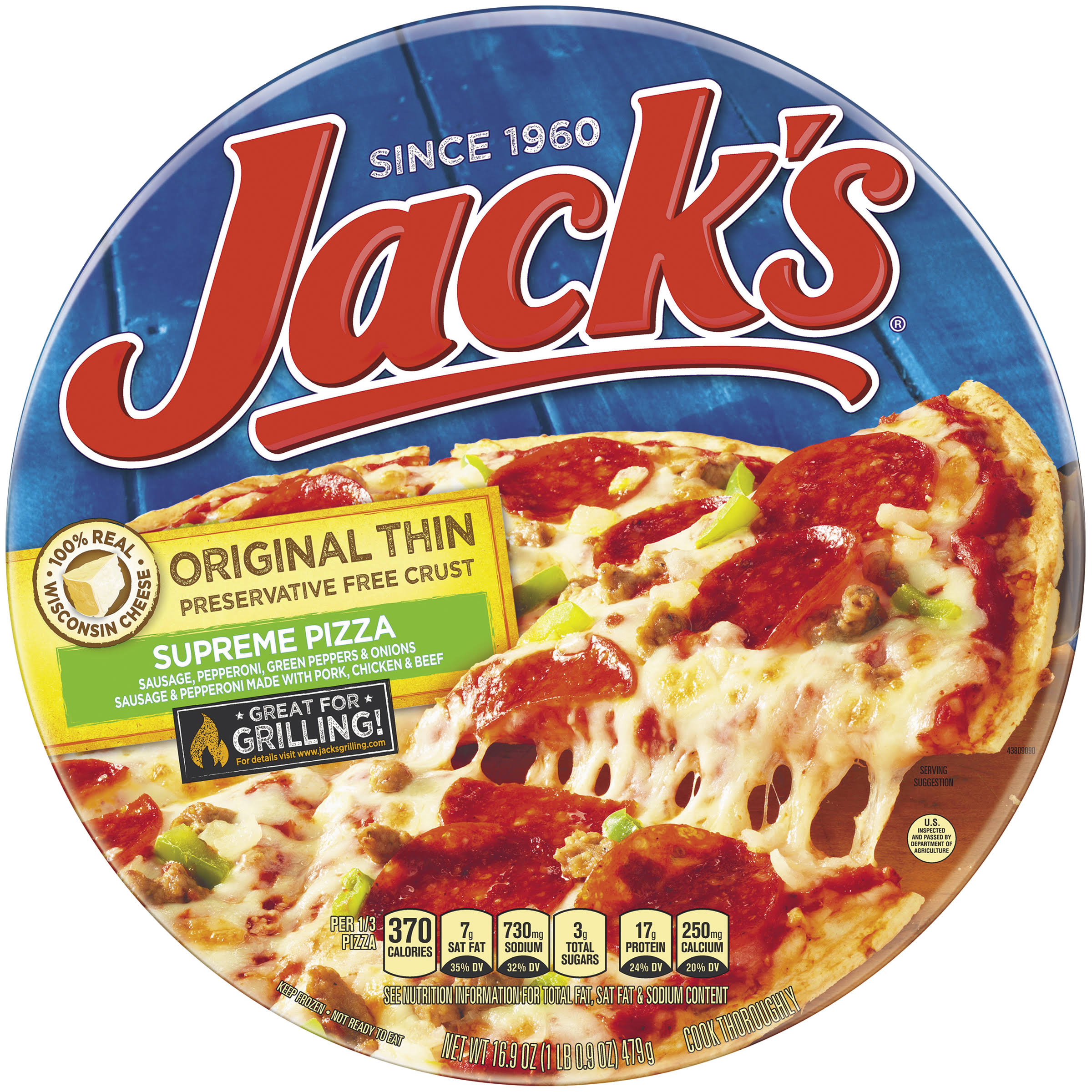 Jack's Original Thin Crust Supreme Pizza - 16.9oz
