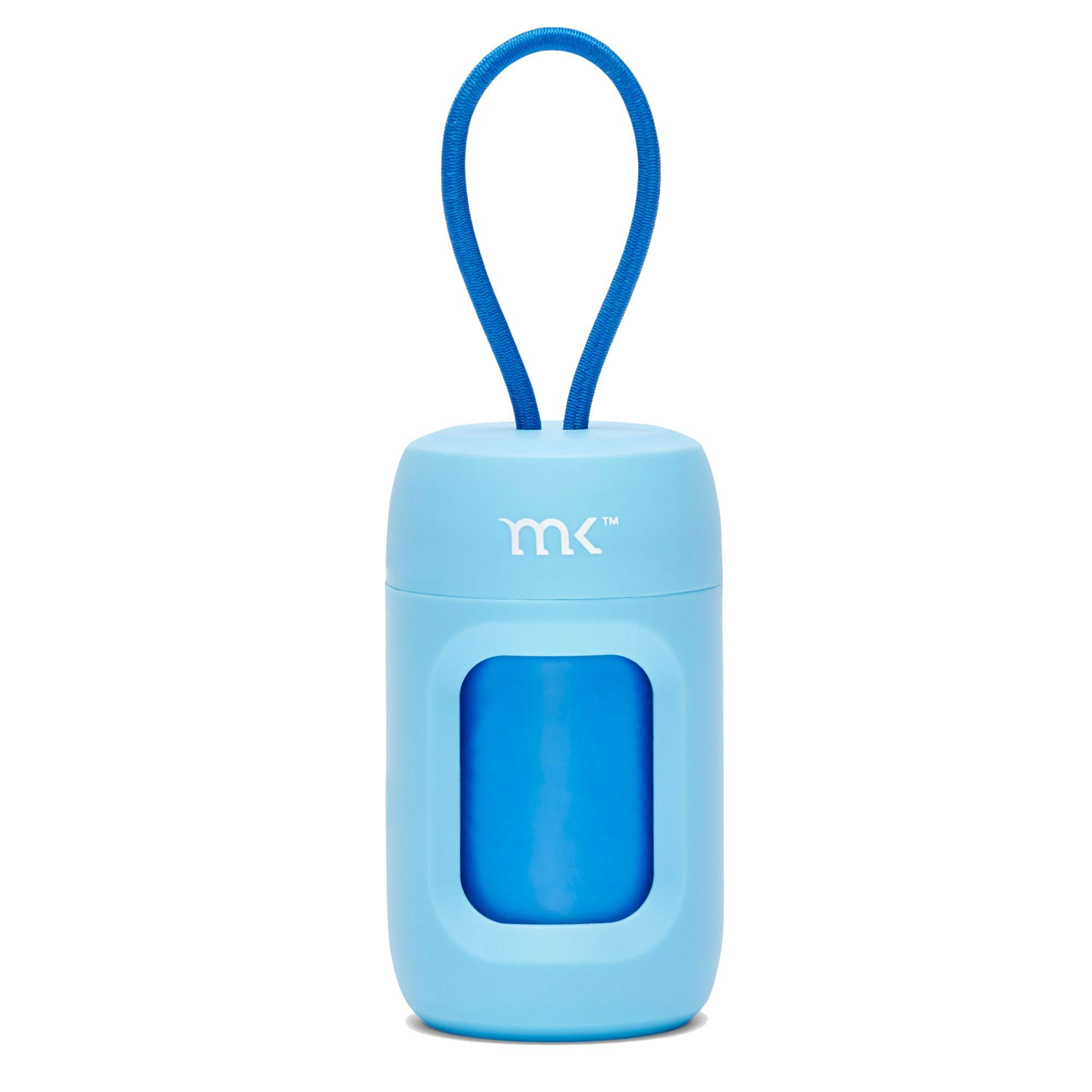 Modern Kanine Poop Bag Dispenser, Light Blue with Blue Bags, 20-Count