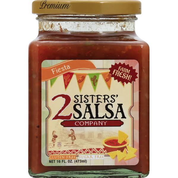 2 Sisters' Salsa Company Salsa, Premium, Fiesta - 16 fl oz
