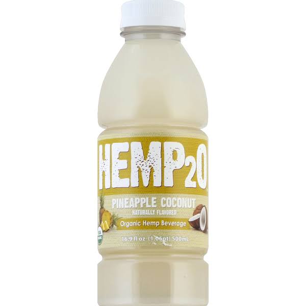 Hemp2O Organic Coconut Water, Pineapple - 16.9 fl oz bottle