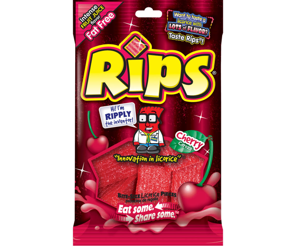Rips Bite Size Licorice Pieces Cherry | By StockUpMarket