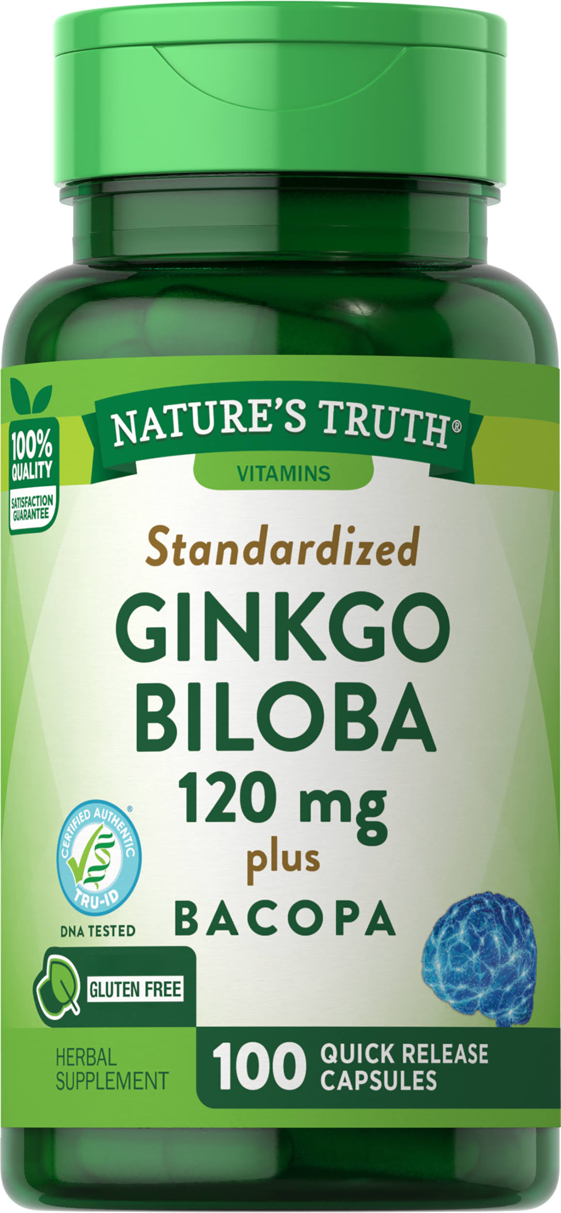 Nature's Truth Ginkgo Biloba Standardized Extract Vitamins - 100ct, 120mg