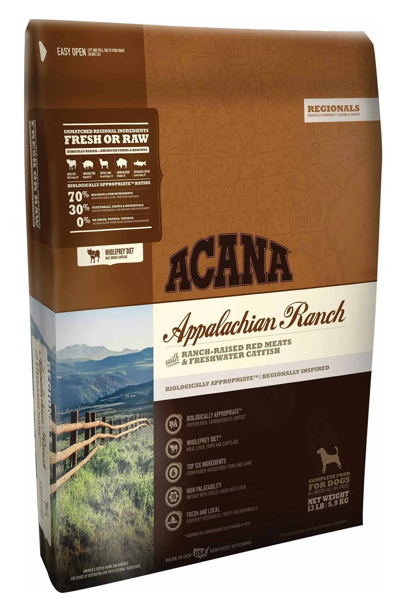 Acana Regionals Appalachian Ranch Dry Dog Food (13 lbs)