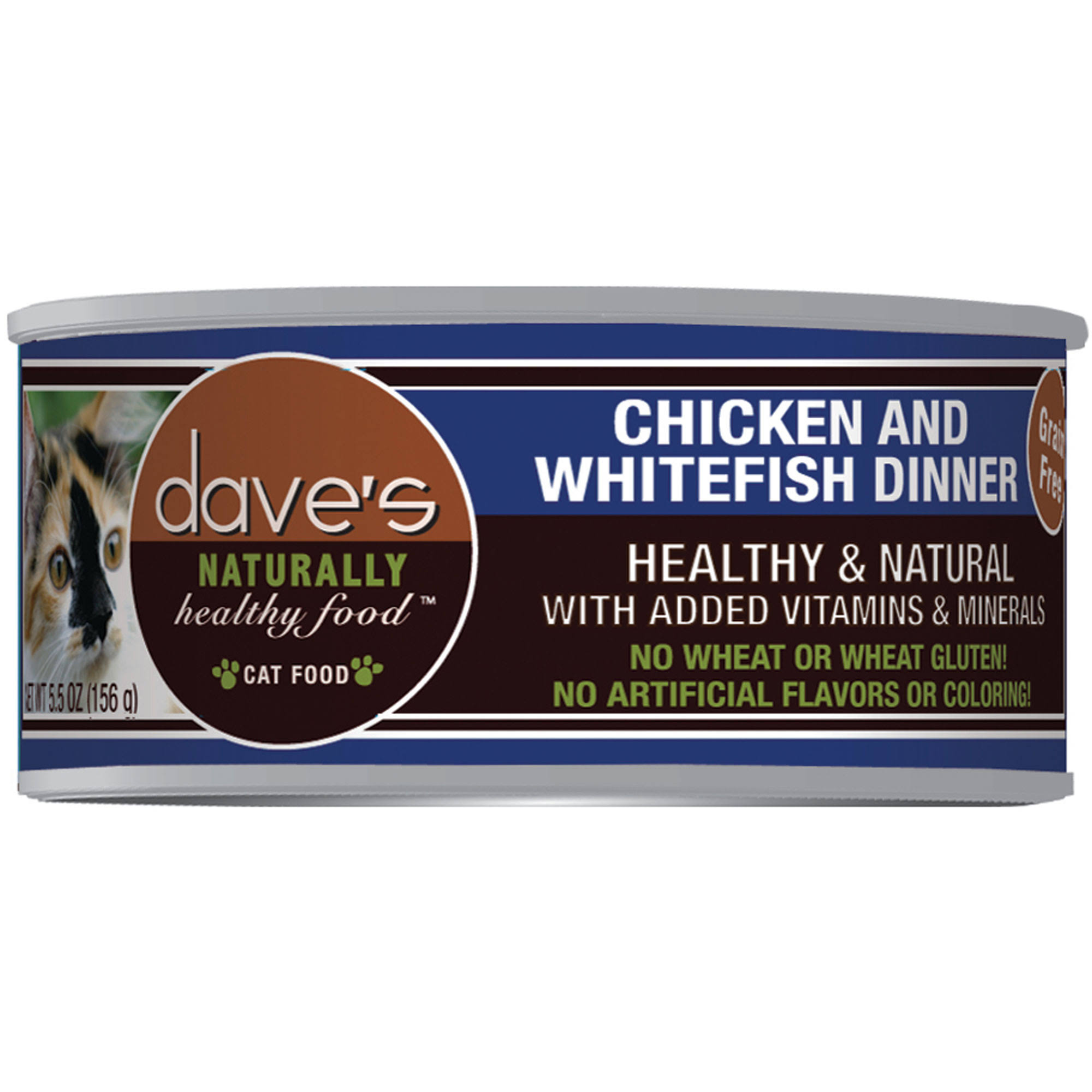 Dave's Naturally Healthy Grain Free Chicken & Whitefish Dinner Formula Can Cat Food - 5.5oz