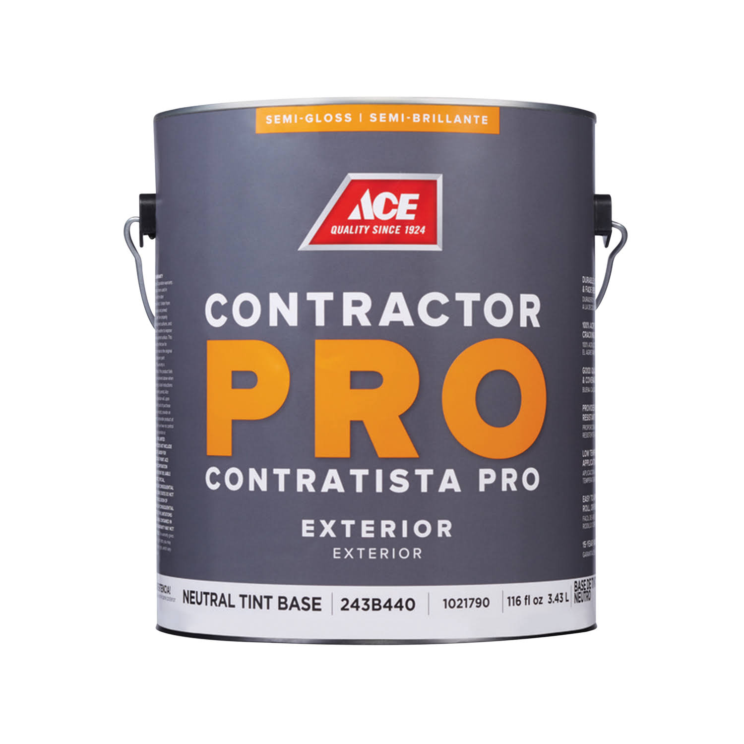 Ace Contractor Pro Semi-Gloss Tint Base Neutral Base Acrylic Latex Paint Exterior 1 gal.