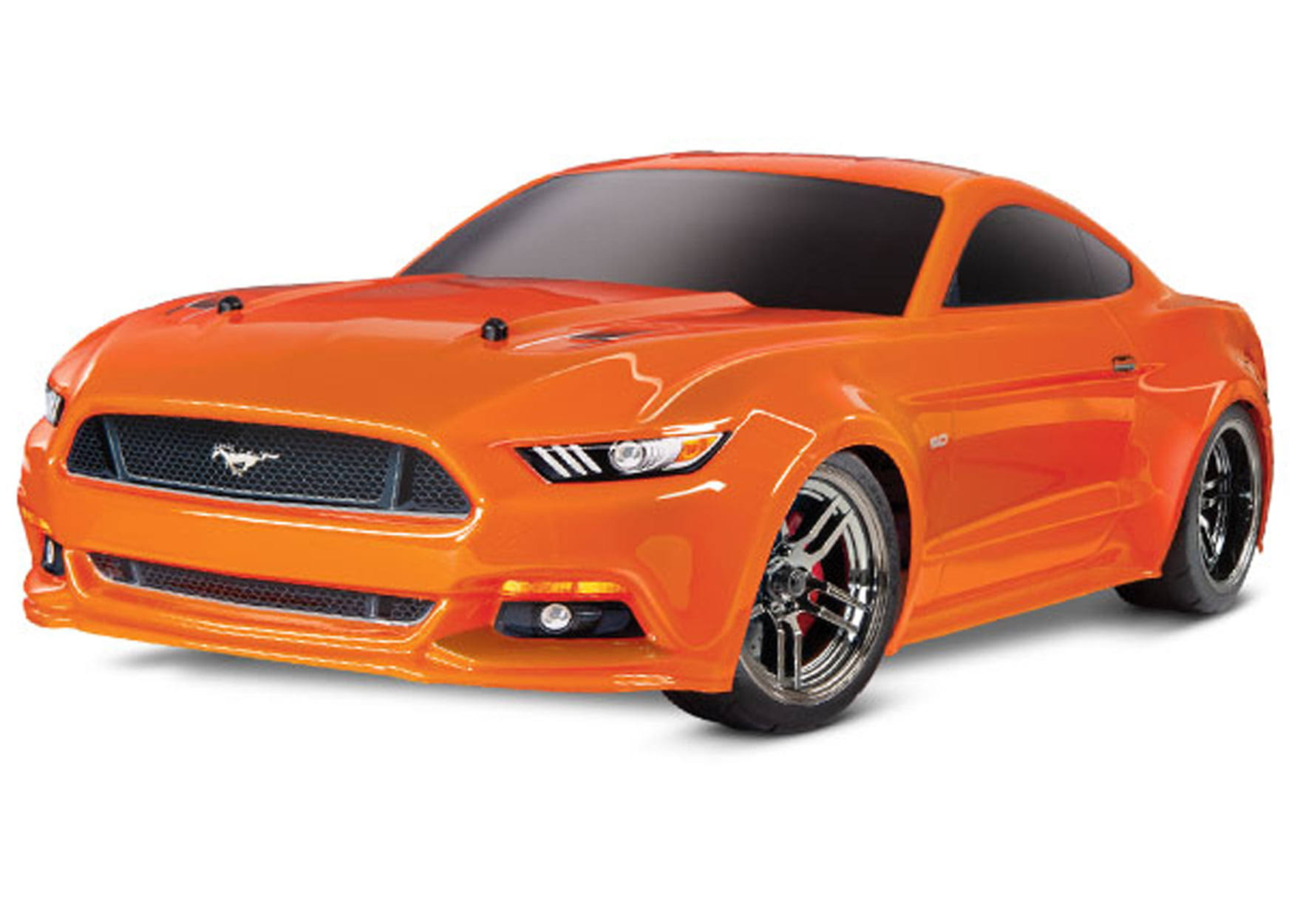 Traxxas Ford Mustang gt Orange + 2s Lipo 5000 Battery +4a Charger