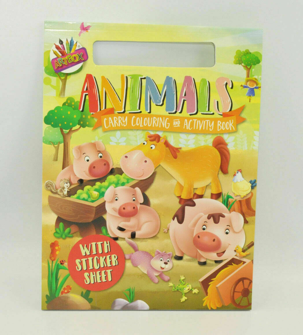 Kids Animal Activity Book With Sticker Sheets Colouring Drawing Puzzle Books