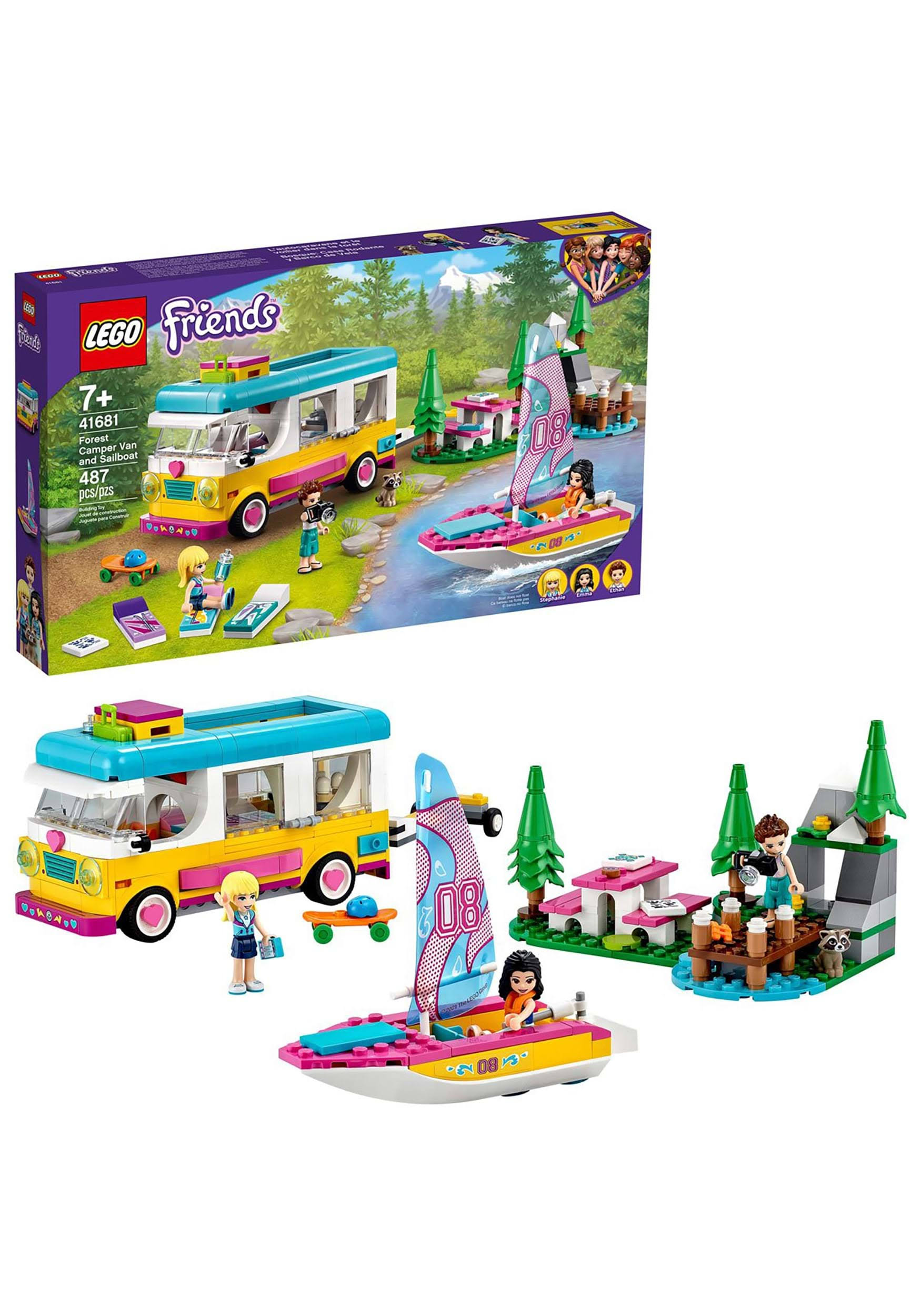 LEGO - 41681 | Friends: Forest Camper Van and Sailboat